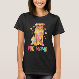 Pug Colourful Rainbow Fun Dog Animal Pet Owner Mam T-Shirt