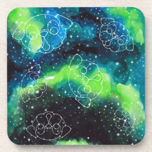 Pug Constellation Coasters Blues Greens