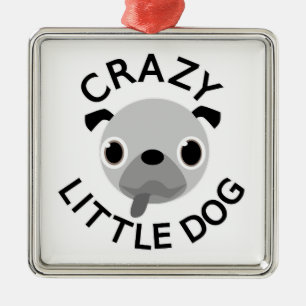 Pug Crazy Little Dog Metal Tree Decoration