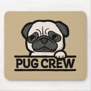 PUG CREW – Funny & Cute Pug Lover Gift Mouse Mat