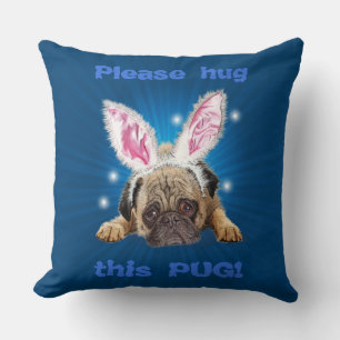 Pug cushion double sided two tone throw cushion