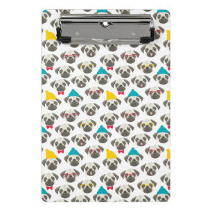 Pug – cute dog in Christmas Mini Clipboard