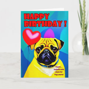 PUG cute from the dog funny Card