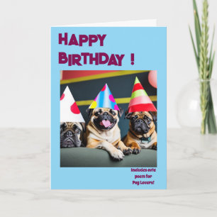 PUG cute from the dog funny Card