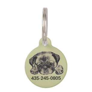 Pug cutie pet tag