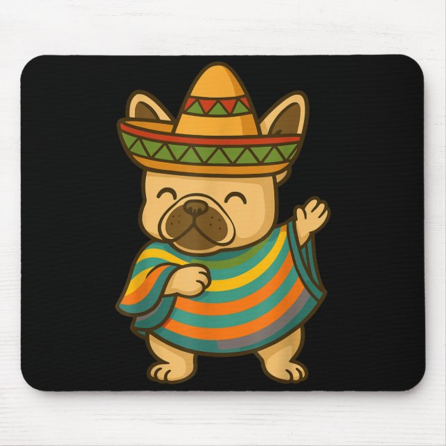 Pug dabbing cinco de mayo  mouse mat (Front)