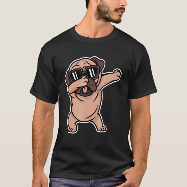Pug Dabbing Dog   T-Shirt (Front)