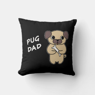 PUG DAD - Black Cushion