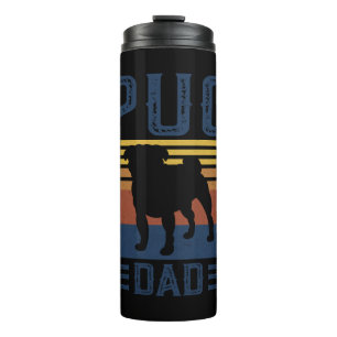 Pug Dad Dog Vintage Retro T-Shirt Thermal Tumbler