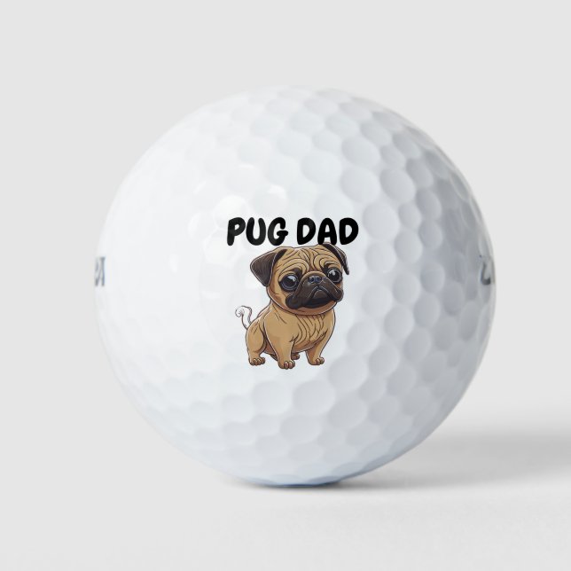 Pug Dad Father's Day Golf Balls (Front)