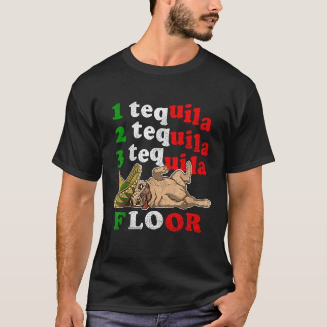 Pug Dad Funny Father s Day Gift 1 2 3 Tequila Floo T-Shirt (Front)