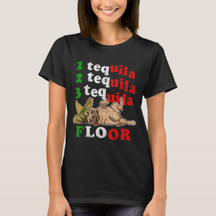 Pug Dad Funny Father's Day Gift 1 2 3 Tequila Floo T-Shirt