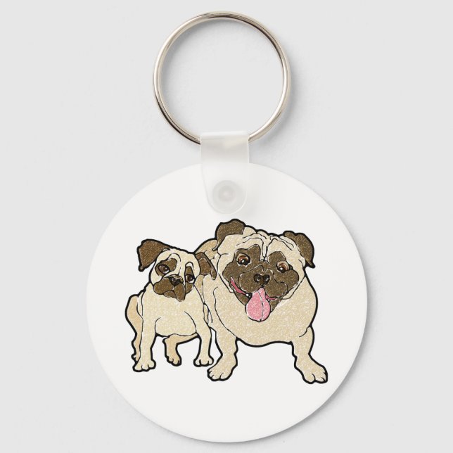 Pug Dad Key Ring (Front)