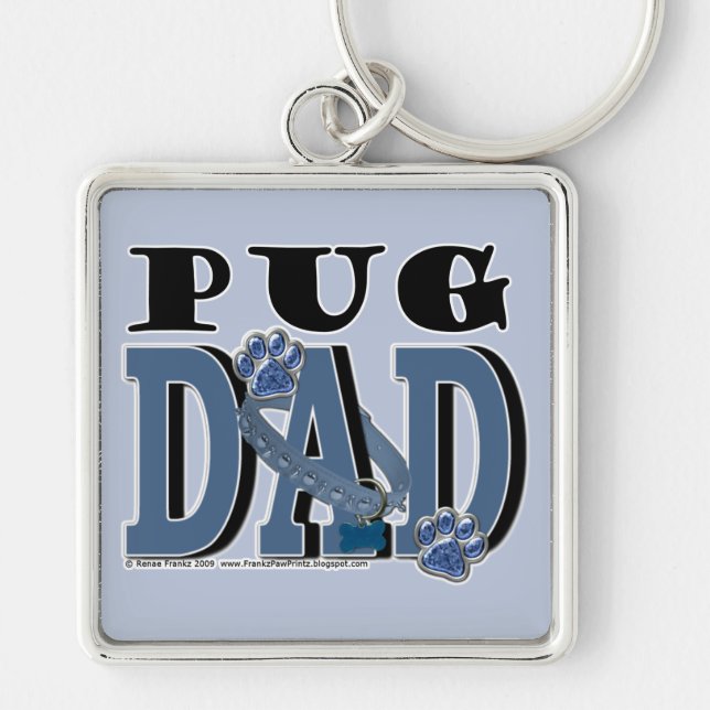 Pug DAD Key Ring (Front)