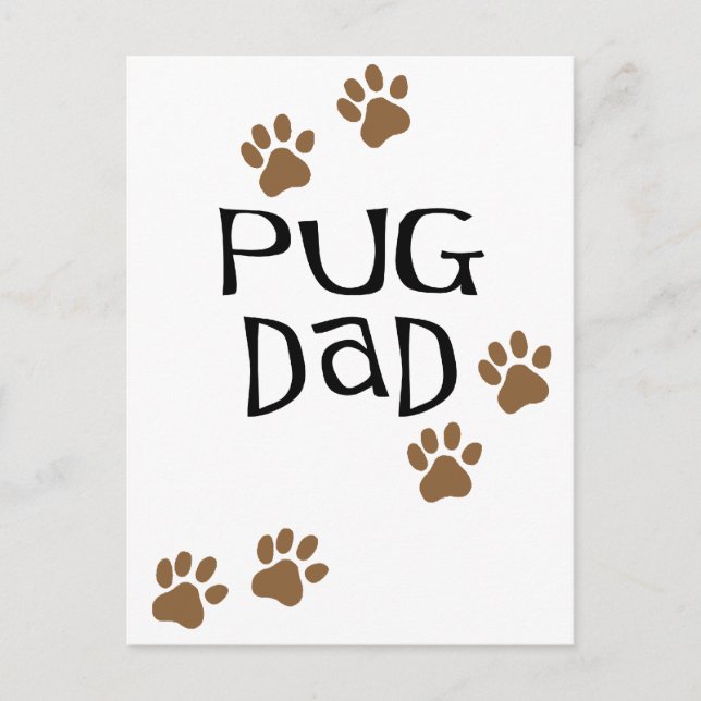 Pug Dad Postcard (Front)