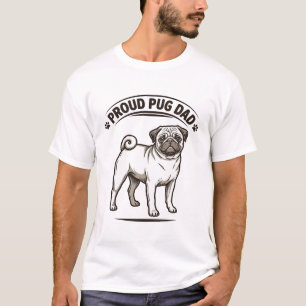 Pug Dad Shirt Vintage Engraving Dog Father Design_