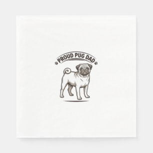 Pug Dad Shirt Vintage Engraving Dog Father Design_ Napkin