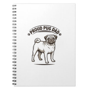 Pug Dad Shirt Vintage Engraving Dog Father Design_ Notebook