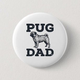 Pug Dad Vintage Engraving Dog Lover Shirt Design_1 6 Cm Round Badge