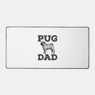 Pug Dad Vintage Engraving Dog Lover Shirt Design_1 Desk Mat