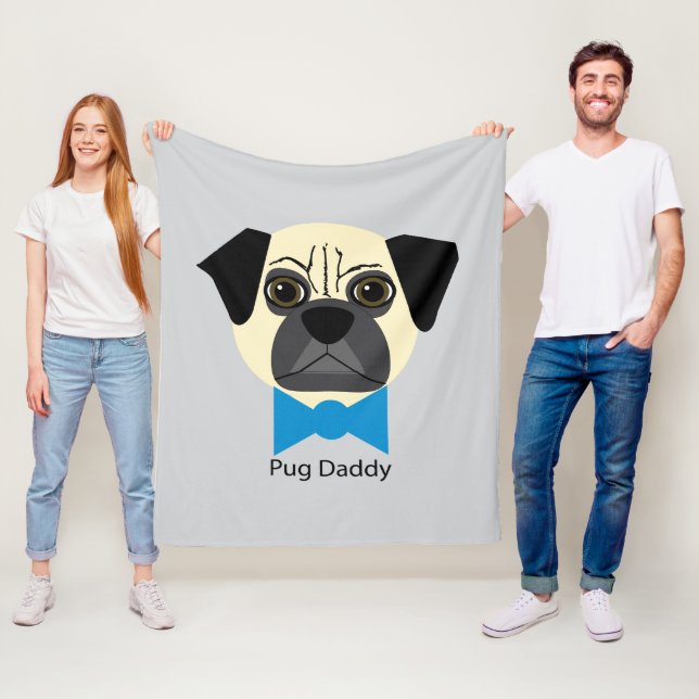 Pug Daddy Fleece Blanket (In Situ)