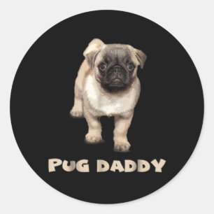 Pug Daddy Lover Gift Funny Classic Round Sticker