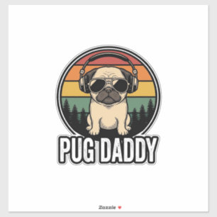 Pug Daddy Vintage Sunset Dog Vector Shirt Design_1