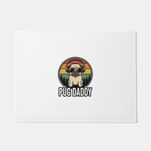 Pug Daddy Vintage Sunset Dog Vector Shirt Design_1 Doormat