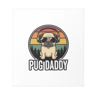 Pug Daddy Vintage Sunset Dog Vector Shirt Design_1 Notepad