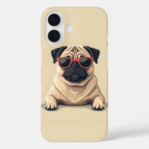 Pug design iPhone 16 case