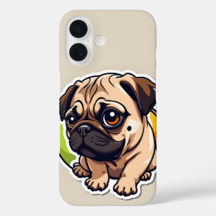 Pug design iPhone 16 case