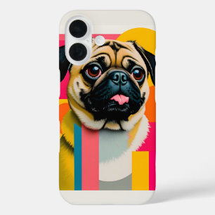 Pug design iPhone 16 case