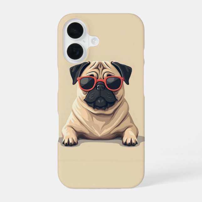 Pug design iPhone 16 case (Back)