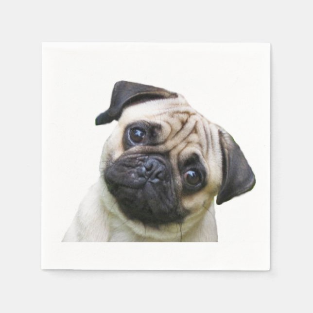 "Pug"design paper napkins (Front)