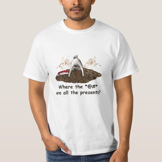 Pug Digging for Christmas T-Shirt (Front)