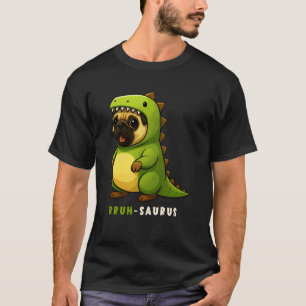 Pug Dinosaur Costume Trex Bruh Saurus Animal Lover T-Shirt