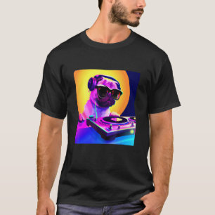Pug DJ Vaporwave Aesthetic Dog Men Women Boys Girl T-Shirt
