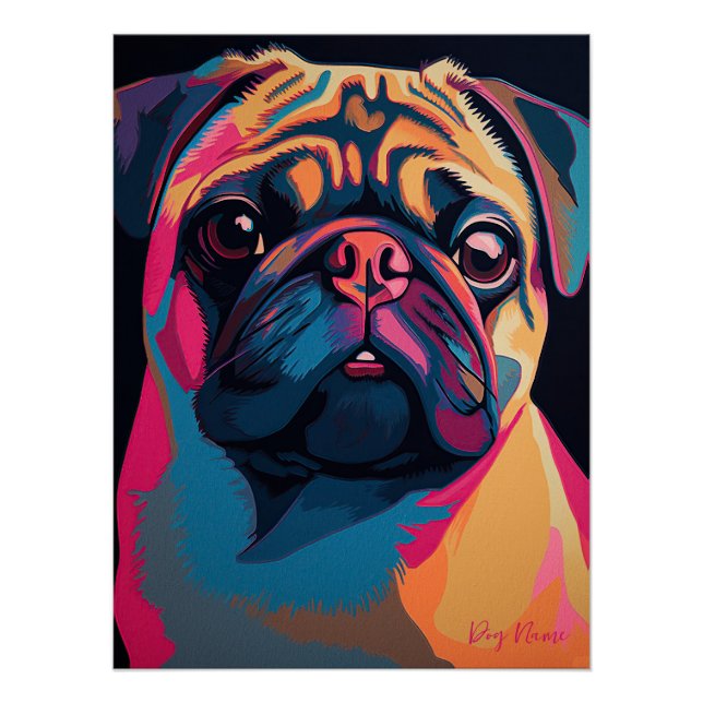 Pug Dog 001 - Bruno Pokopen Poster (Front)