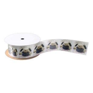 Pug dog 1.5" Satin Ribbon