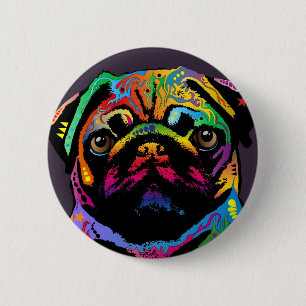 Pug Dog 6 Cm Round Badge