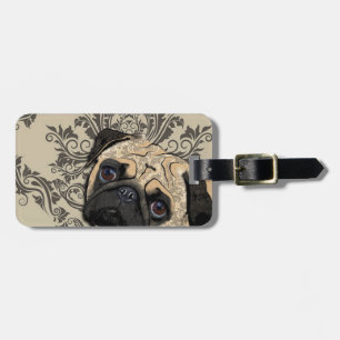Pug Dog Abstract Pet Pattern Print Luggage Tag