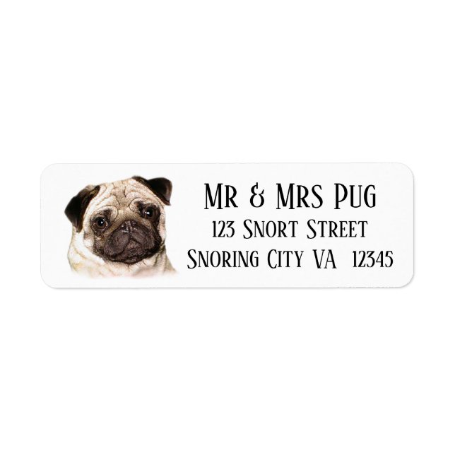 Pug dog address labels! (Front)