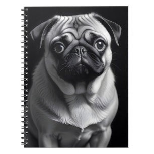 Pug Dog Adorable Cute Pet Portrait Poster Art Notebook