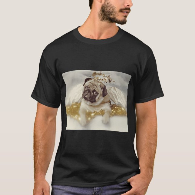 Pug Dog Angel T-Shirt (Front)