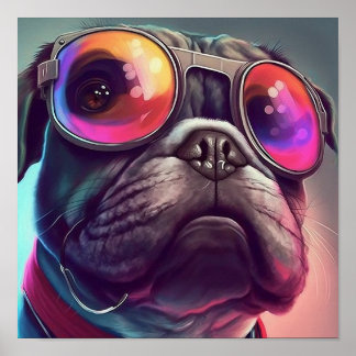 Pug Dog Art Poster