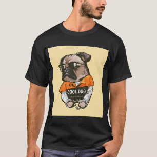 Pug Dog Art Pugs puppy funny cute dogs in jail T-Shirt