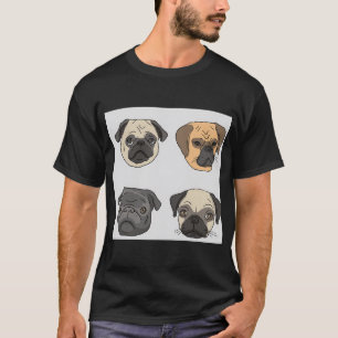 Pug Dog Art Pugs puppy funny cute dogs T-Shirt
