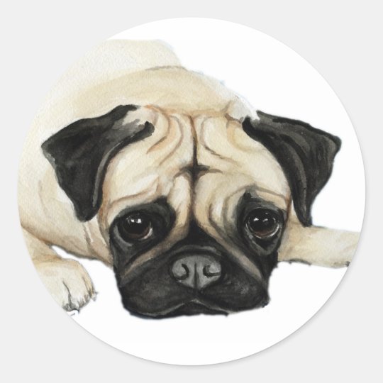 "Pug" Dog Art Sticker