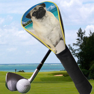 Pug Dog at the Beach Golf Head Cover