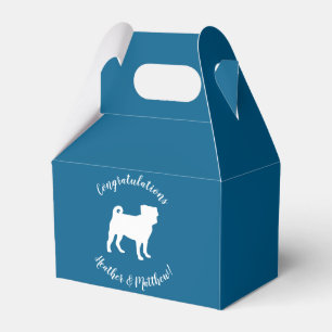 Pug Dog Baby Shower Blue Puppy Boy Favour Box